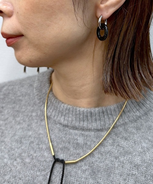 LEPSIM（レプシィム）の「【MIXステンレス】カラーピアス　993778（ピアス（両耳用）・レディース・ブラウン/オフホワイト/ブラック/ブラック系その他・ONE SIZE）」の8枚目の写真