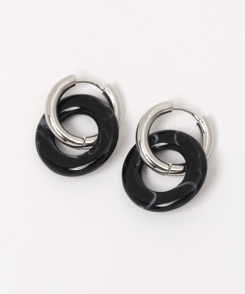 LEPSIM（レプシィム）の「【MIXステンレス】カラーピアス　993778（ピアス（両耳用）・レディース・ブラウン/オフホワイト/ブラック/ブラック系その他・ONE SIZE）」の11枚目の写真