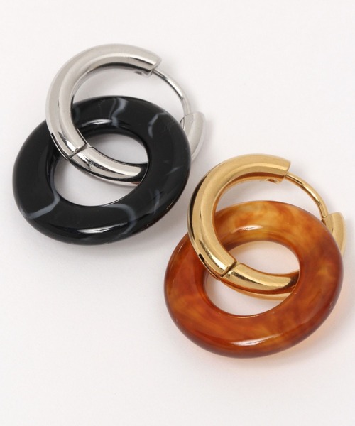 LEPSIM（レプシィム）の「【MIXステンレス】カラーピアス　993778（ピアス（両耳用）・レディース・ブラウン/オフホワイト/ブラック/ブラック系その他・ONE SIZE）」の14枚目の写真