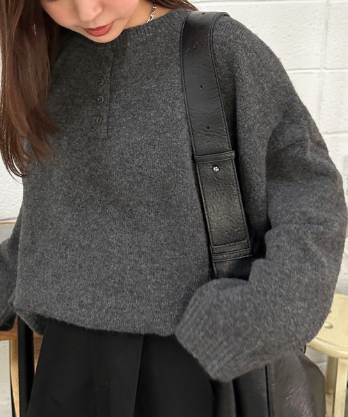 apres jour mignon（アプレジュールミニョン）の「ヘンリーニット【ZOZOTOWN限定アイテム】（ニット/セーター・レディース・ブラック/アイボリー/チャコールグレー/ベージュ/レッド/ブラウン系その他・フリー/X-LARGE）」の18枚目の写真