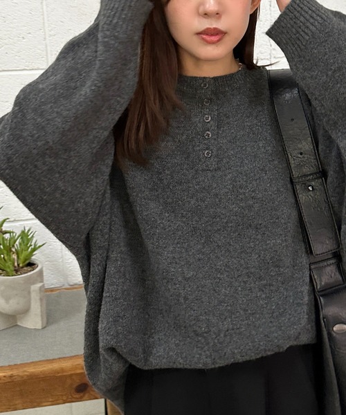 apres jour mignon（アプレジュールミニョン）の「ヘンリーニット【ZOZOTOWN限定アイテム】（ニット/セーター・レディース・ブラック/アイボリー/チャコールグレー/ベージュ/レッド/ブラウン系その他・フリー/X-LARGE）」の19枚目の写真