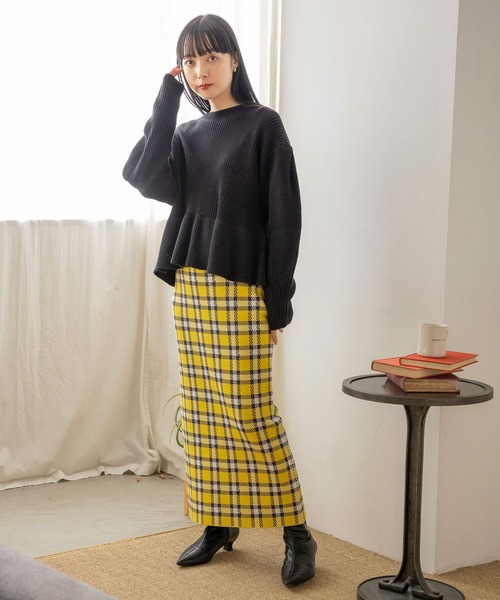 LOWRYS FARM（ローリーズファーム）の「ペプラムプルオーバーＬＳ 989266（ニット/セーター・レディース・アイボリー/ベージュ/ブラック・FREE）」の8枚目の写真