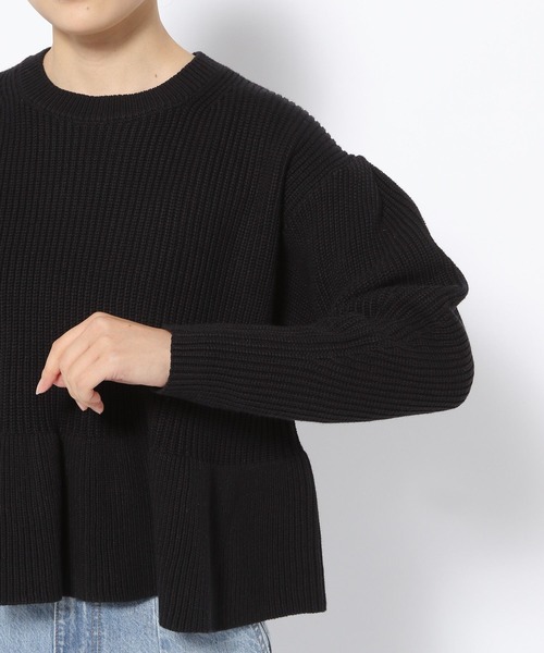 LOWRYS FARM（ローリーズファーム）の「ペプラムプルオーバーＬＳ 989266（ニット/セーター・レディース・アイボリー/ベージュ/ブラック・FREE）」の14枚目の写真