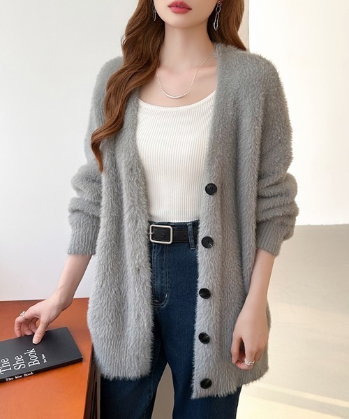 セール】【新色登場】ふわふわシャギーカーディガン オーバーサイズ