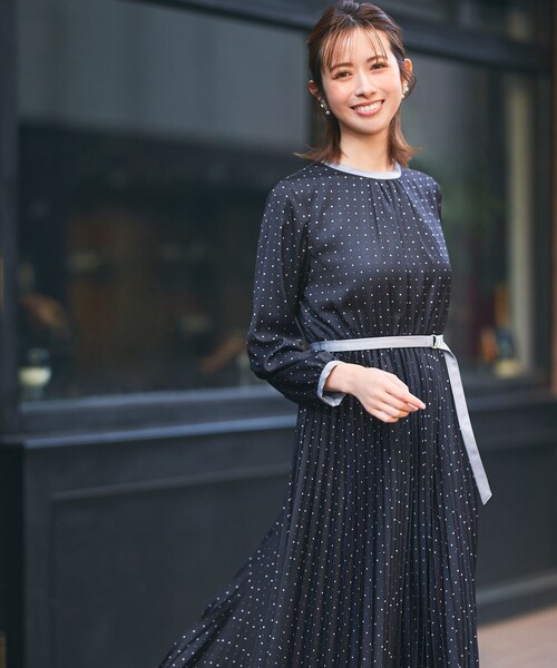 ANY SIS(エニィスィス)の「【2WAY】バイカラープリーツ ワンピース(ワンピース・レディース・ネイビー系5/アイボリー系5・1/3/2)」の4枚目の写真