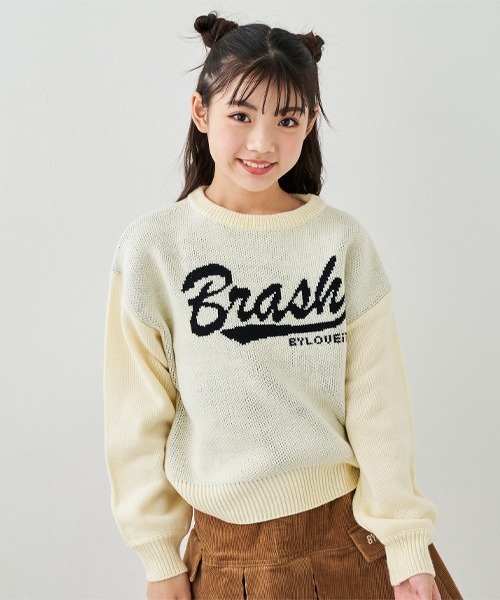 by LOVEiT（バイラビット）の「ジャカードロゴニット（ニット/セーター・キッズ・グリーン/アイボリー/レッド・120cm/130cm/140cm/150cm/160cm）」の2枚目の写真