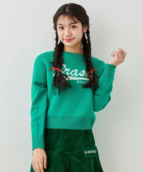 by LOVEiT（バイラビット）の「ジャカードロゴニット（ニット/セーター・キッズ・グリーン/アイボリー/レッド・120cm/130cm/140cm/150cm/160cm）」の12枚目の写真
