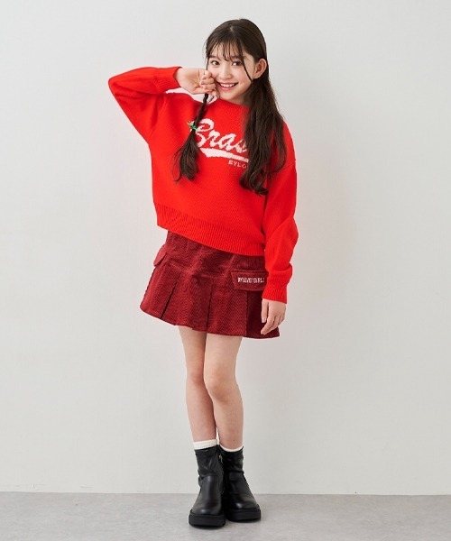 by LOVEiT（バイラビット）の「ジャカードロゴニット（ニット/セーター・キッズ・グリーン/アイボリー/レッド・120cm/130cm/140cm/150cm/160cm）」の20枚目の写真
