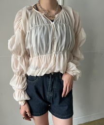 ボリュームシャーリングシアーブラウス