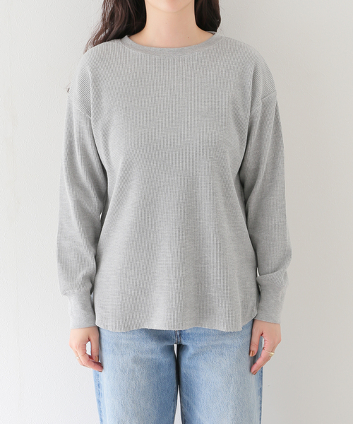 JOURNAL STANDARD relume(ジャーナルスタンダード レリューム)の「《追加5》TCワッフルロングスリーブTシャツ(Tシャツ/カットソー・レディース・チャコールグレー/ライトグレー/ブラウン/オートミール・FREE)」の8枚目の写真