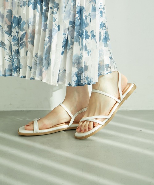 セール】スキニーストラップフラットサンダル（サンダル）｜ROPE