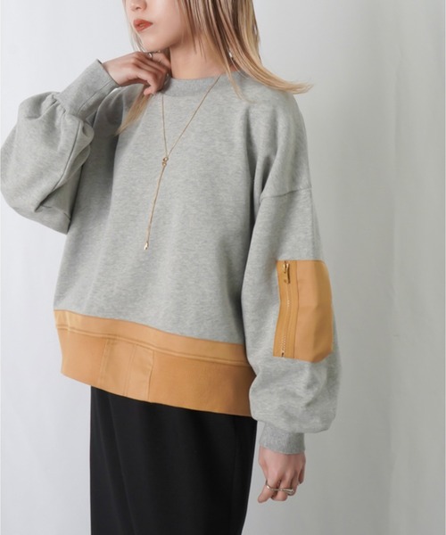 LUCA/LADY LUCK LUCA（ルカ/レディラックルカ）の「LC/LLL ミリタリーポケットスウェット（スウェット・レディース・ブラック/ライトベージュ/グレー・FREE）」の14枚目の写真