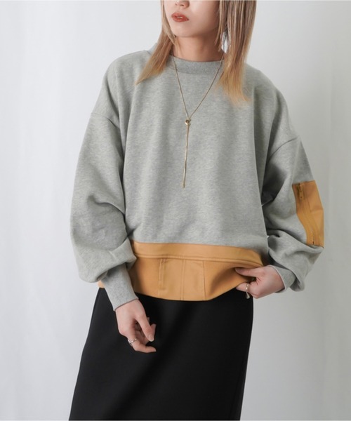 LUCA/LADY LUCK LUCA（ルカ/レディラックルカ）の「LC/LLL ミリタリーポケットスウェット（スウェット・レディース・ブラック/ライトベージュ/グレー・FREE）」の15枚目の写真