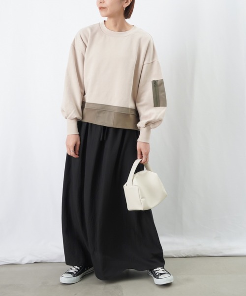 LUCA/LADY LUCK LUCA（ルカ/レディラックルカ）の「LC/LLL ミリタリーポケットスウェット（スウェット・レディース・ブラック/ライトベージュ/グレー・FREE）」の6枚目の写真