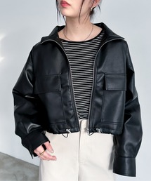 EPIMI E'PIMMY | フェイクレザースタンドブルゾン(ブルゾン)