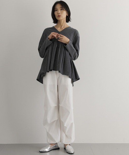 BARNYARDSTORM(バンヤードストーム)の「BARNYARDSTORM / NEWパラシュートパンツ(その他パンツ・レディース・ホワイト/ブラック/レッド・1/0)」の4枚目の写真