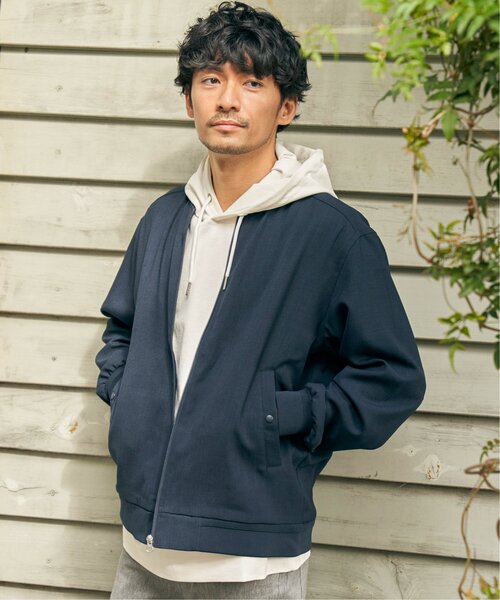 ikka(イッカ)の「【雑誌MonoMax4月号掲載】イージーケアリネンライクブルゾン(ブルゾン・メンズ・ベージュ/ネイビー/スモークグレー・M/L/XL/S)」の12枚目の写真
