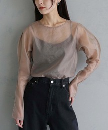 【cheriella】WEB限定オーガンジーカーブスリーブブラウス WEB LIMITED ORGANZA CURVE SLEEVE BLOUSE