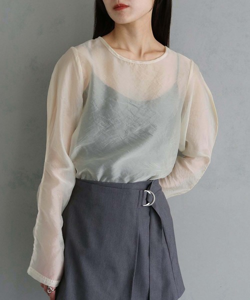 cheriella(シェリエラ)の「【cheriella】WEB限定オーガンジーカーブスリーブブラウス WEB LIMITED ORGANZA CURVE SLEEVE BLOUSE(シャツ/ブラウス・レディース・アイボリー/ブラック/ベージュ・M)」の5枚目の写真