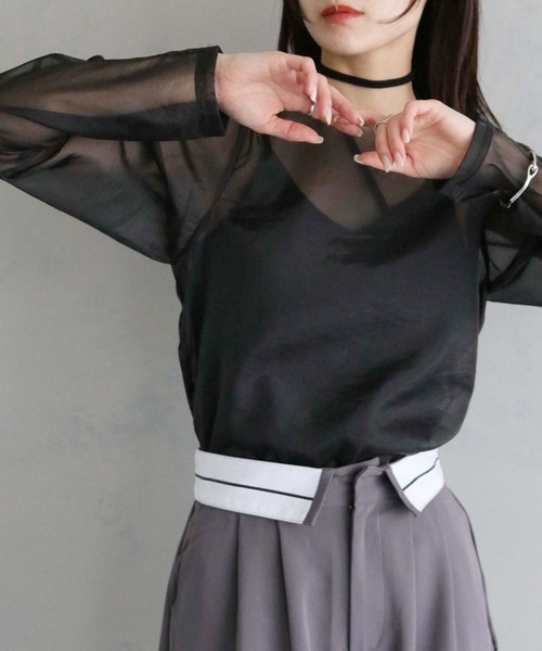 cheriella(シェリエラ)の「【cheriella】WEB限定オーガンジーカーブスリーブブラウス WEB LIMITED ORGANZA CURVE SLEEVE BLOUSE(シャツ/ブラウス・レディース・アイボリー/ブラック/ベージュ・M)」の15枚目の写真