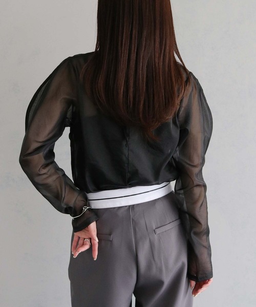 cheriella(シェリエラ)の「【cheriella】WEB限定オーガンジーカーブスリーブブラウス WEB LIMITED ORGANZA CURVE SLEEVE BLOUSE(シャツ/ブラウス・レディース・アイボリー/ブラック/ベージュ・M)」の17枚目の写真