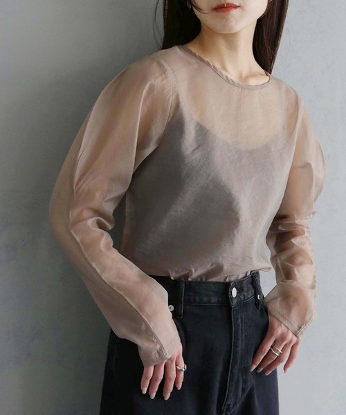 cheriella(シェリエラ)の「【cheriella】WEB限定オーガンジーカーブスリーブブラウス WEB LIMITED ORGANZA CURVE SLEEVE BLOUSE(シャツ/ブラウス・レディース・アイボリー/ブラック/ベージュ・M)」の22枚目の写真