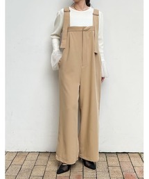 Re:EDIT | [低身長/高身長サイズ有]ライトツイルベルトデザインルーズサロペット(サロペット/オーバーオール)