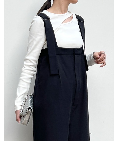 Re:EDIT（リエディ）の「[低身長/高身長サイズ有]ライトツイルベルトデザインルーズサロペット（サロペット/オーバーオール・レディース・グレー系その他/アイボリー/グレー/ブラック/ベージュ・TALL/LARGE/MEDIUM/SHORT）」の21枚目の写真