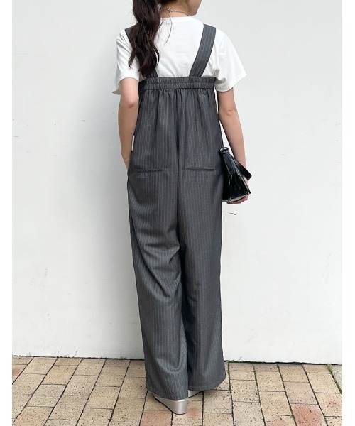 Re:EDIT（リエディ）の「[低身長/高身長サイズ有]ライトツイルベルトデザインルーズサロペット（サロペット/オーバーオール・レディース・グレー系その他/アイボリー/グレー/ブラック/ベージュ・TALL/LARGE/MEDIUM/SHORT）」の13枚目の写真