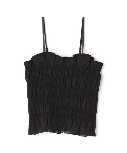 FREE'S MART（フリーズマート）の「ギャザーシャーリングビスチェ（キャミソール・レディース・ライトグリーン/ブラック/ベージュ・FREE）」の4枚目の写真