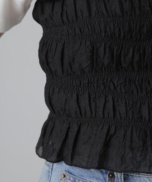 FREE'S MART（フリーズマート）の「ギャザーシャーリングビスチェ（キャミソール・レディース・ライトグリーン/ブラック/ベージュ・FREE）」の16枚目の写真