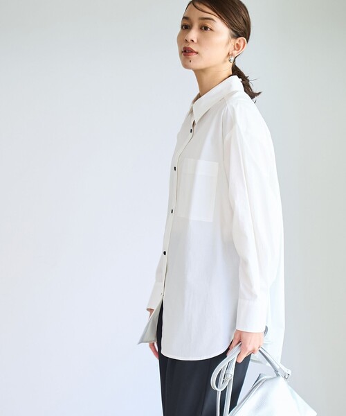 coen（コーエン）の「【RONEL】コットンブロードシャツ（シャツ/ブラウス・レディース・ライトブルー/オフホワイト・M/S）」の5枚目の写真