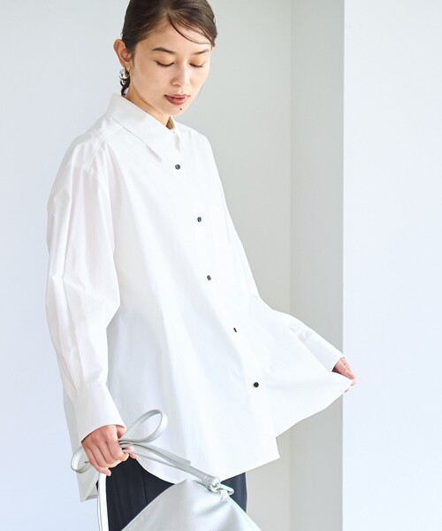 coen（コーエン）の「【RONEL】コットンブロードシャツ（シャツ/ブラウス・レディース・ライトブルー/オフホワイト・M/S）」の7枚目の写真