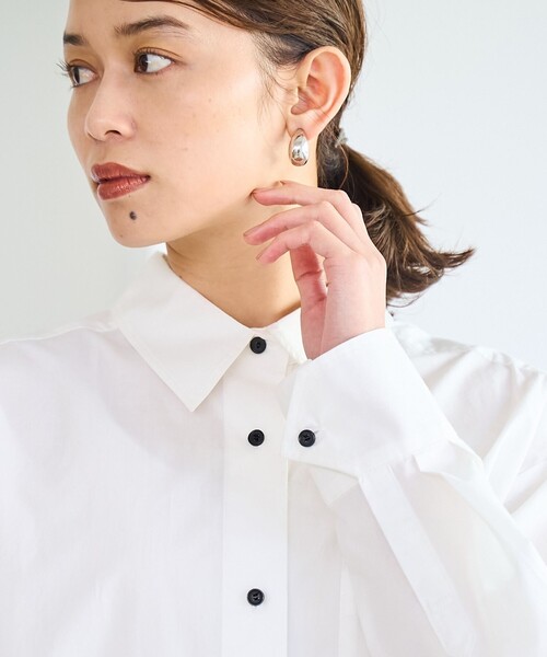 coen（コーエン）の「【RONEL】コットンブロードシャツ（シャツ/ブラウス・レディース・ライトブルー/オフホワイト・M/S）」の8枚目の写真