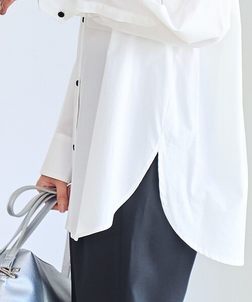 coen（コーエン）の「【RONEL】コットンブロードシャツ（シャツ/ブラウス・レディース・ライトブルー/オフホワイト・M/S）」の9枚目の写真