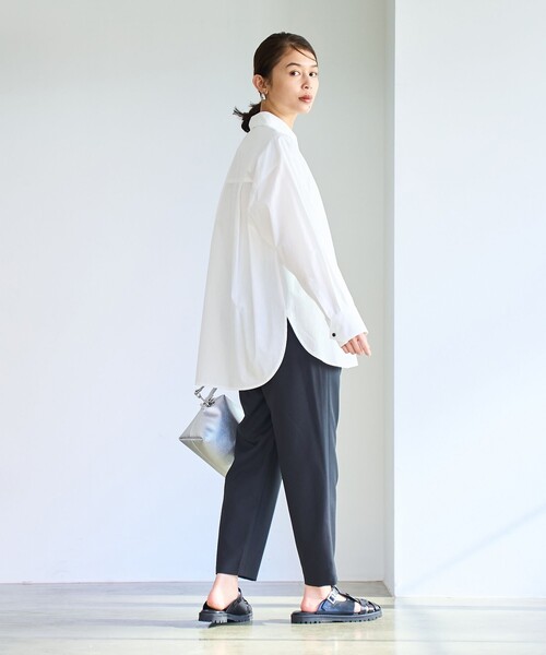 coen（コーエン）の「【RONEL】コットンブロードシャツ（シャツ/ブラウス・レディース・ライトブルー/オフホワイト・M/S）」の12枚目の写真