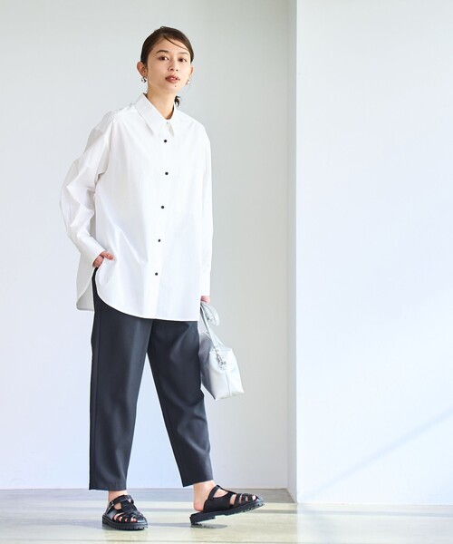coen（コーエン）の「【RONEL】コットンブロードシャツ（シャツ/ブラウス・レディース・ライトブルー/オフホワイト・M/S）」の13枚目の写真