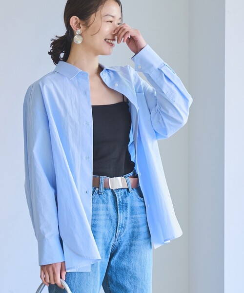 coen（コーエン）の「【RONEL】コットンブロードシャツ（シャツ/ブラウス・レディース・ライトブルー/オフホワイト・M/S）」の16枚目の写真