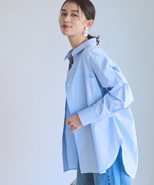 coen（コーエン）の「【RONEL】コットンブロードシャツ（シャツ/ブラウス・レディース・ライトブルー/オフホワイト・M/S）」の17枚目の写真