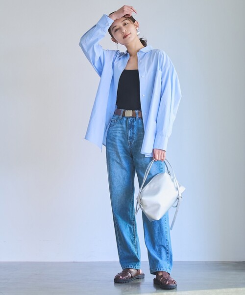 coen（コーエン）の「【RONEL】コットンブロードシャツ（シャツ/ブラウス・レディース・ライトブルー/オフホワイト・M/S）」の20枚目の写真