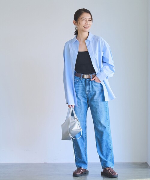 coen（コーエン）の「【RONEL】コットンブロードシャツ（シャツ/ブラウス・レディース・ライトブルー/オフホワイト・M/S）」の21枚目の写真