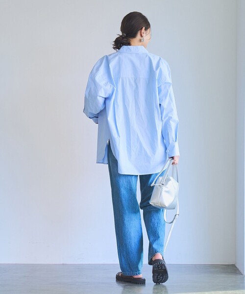 coen（コーエン）の「【RONEL】コットンブロードシャツ（シャツ/ブラウス・レディース・ライトブルー/オフホワイト・M/S）」の22枚目の写真