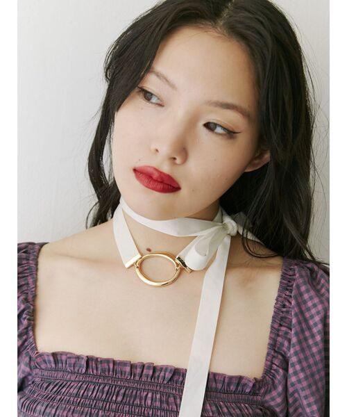 jouetie（ジュエティ）の「2WAYモチーフリボンチョーカー（チョーカー・レディース・オフホワイト/ブラック・FREE）」の5枚目の写真