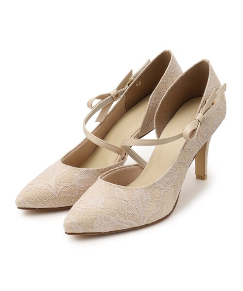 ESPERANZA(エスペランサ)の「サイドオープンリボン付きヒールパンプス 結婚式二次会 パーティー 24SS(パンプス・レディース・ブラック系8/ベージュ系8・22.0cm/22.5cm/23.0cm/23.5cm/24.0cm/24.5cm)」の5枚目の写真