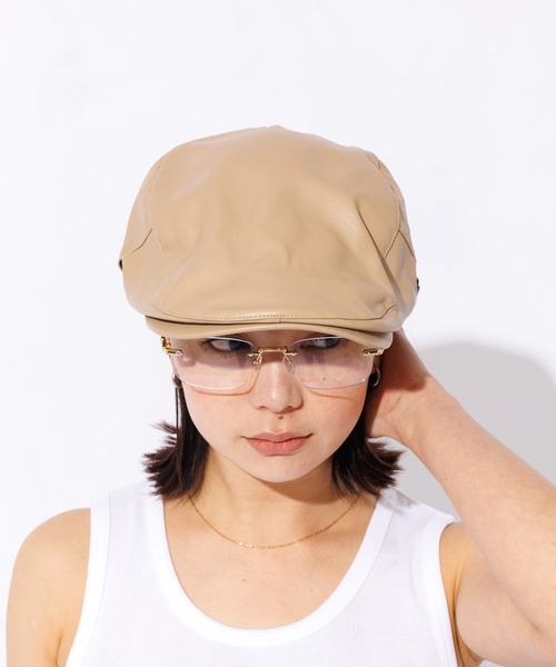 Ruben（ルーベン）の「【RUBEN】フェイクレザーハンチング（ハンチング/ベレー帽・レディース・ブラック/ベージュ・フリー）」の8枚目の写真