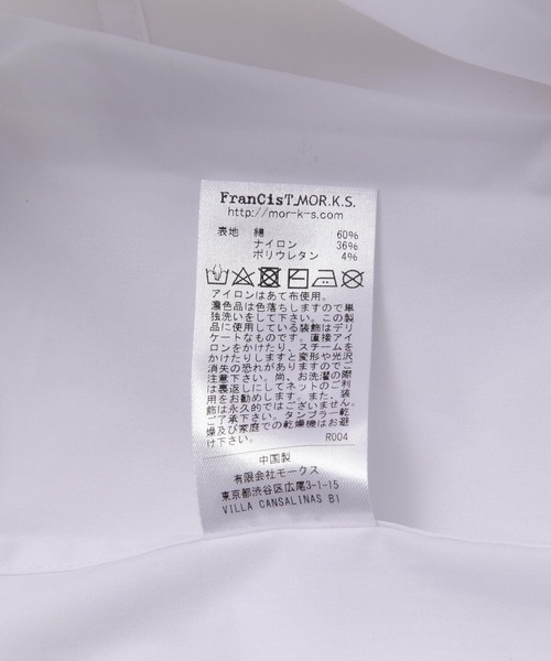 FranCisT_MOR.K.S.（フランシストモークス）の「FranCisT_MOR.K.S./フランシスト モークス/PREMIUM STRETCH POPLIN TAILOR SHIRT/MS3069（シャツ/ブラウス・メンズ・ホワイト/ブラック・4/3/2）」の15枚目の写真