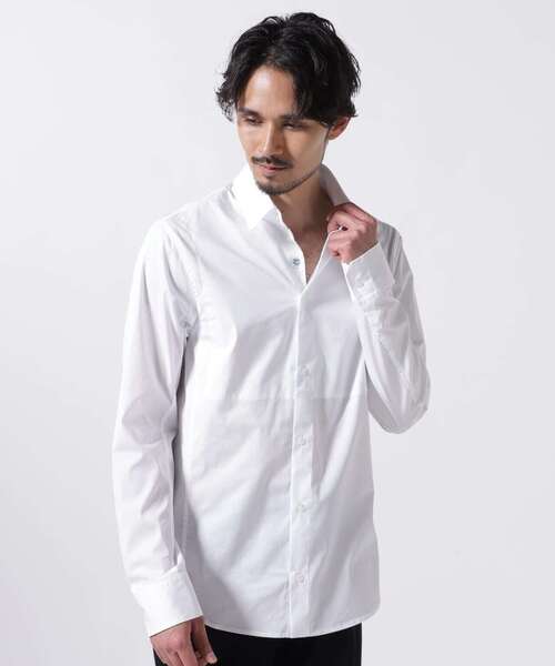 FranCisT_MOR.K.S.（フランシストモークス）の「FranCisT_MOR.K.S./フランシスト モークス/PREMIUM STRETCH POPLIN TAILOR SHIRT/MS3069（シャツ/ブラウス・メンズ・ホワイト/ブラック・4/3/2）」の2枚目の写真