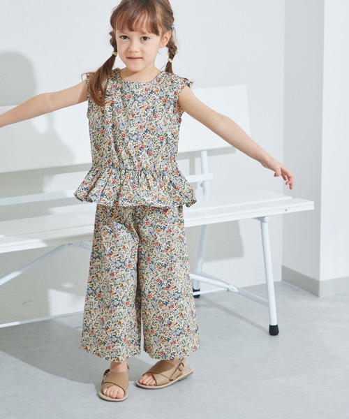 pairmanon(ペアマノン)の「ペプラムブラウス 7分丈パンツ ガールズセットアップ(セットアップ・キッズ・ブルー系その他4/ブラウン系その他/アイボリー/ベージュ系その他/レッド系その他/ベージュ系その他2/パープル系その他/テラコッタ/ブラウン系その他2・110/120/100/130/90/140/150)」の6枚目の写真