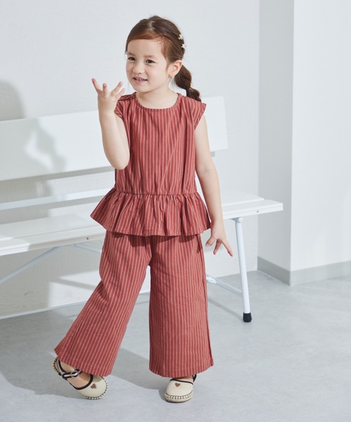 ぺプラムプルオーバー　パンツ　セットアップ セットアップ対応】ジョーゼットジャージー ペプラムプル