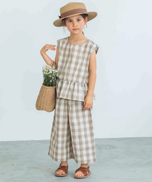 pairmanon(ペアマノン)の「ペプラムブラウス 7分丈パンツ ガールズセットアップ(セットアップ・キッズ・ブルー系その他4/ブラウン系その他/アイボリー/ベージュ系その他/レッド系その他/ベージュ系その他2/パープル系その他/テラコッタ/ブラウン系その他2・110/120/100/130/90/140/150)」の17枚目の写真